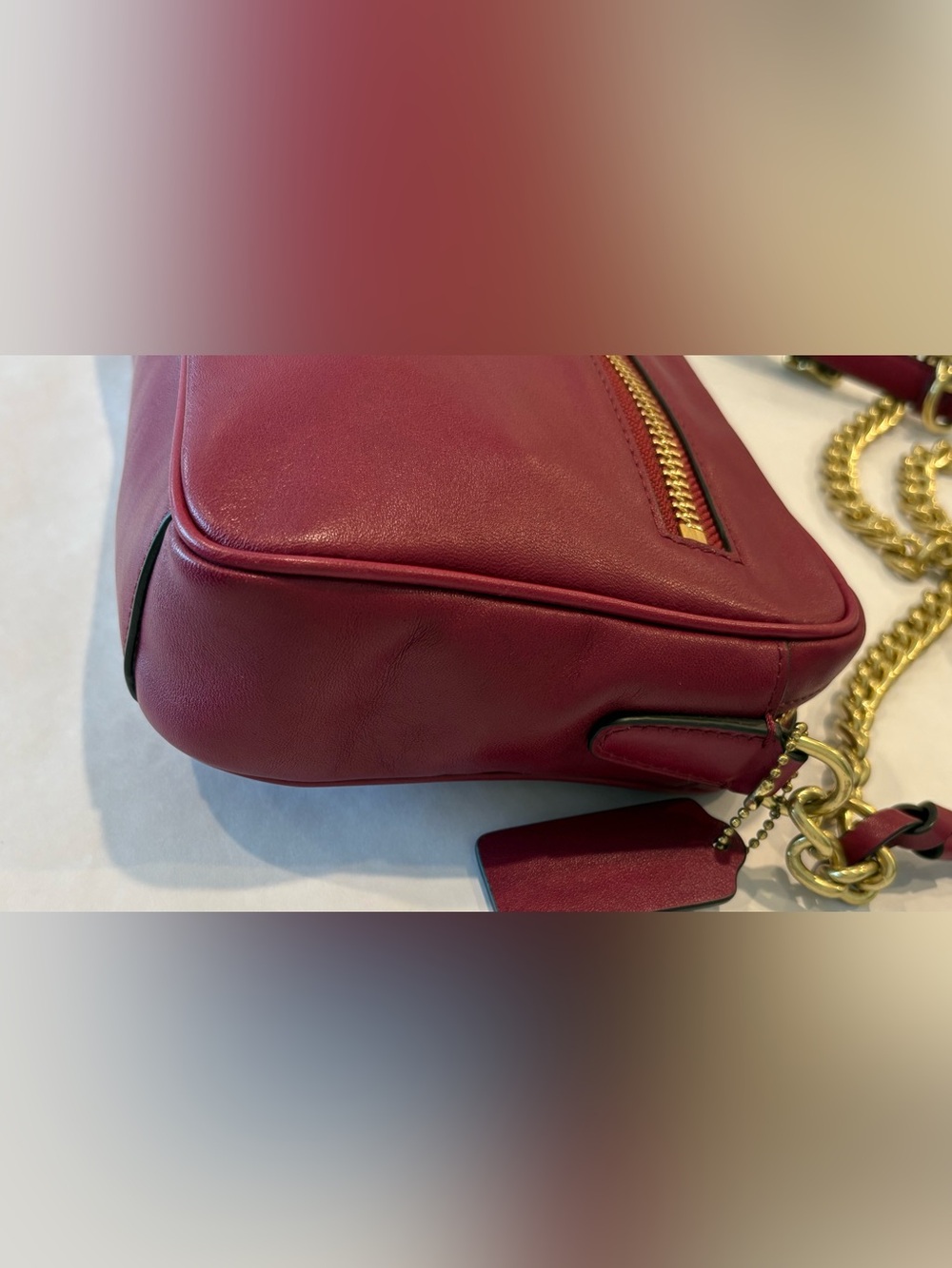 Coach Burgundy/Port Wine Legacy Flight Bag 25362 - Picture 4 of 9